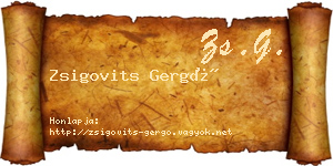 Zsigovits Gergő névjegykártya